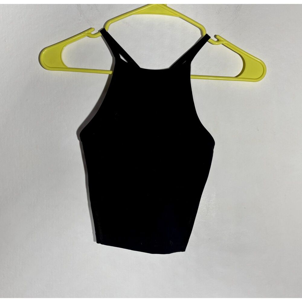 Lululemon Black Athletic Crop Tank Top Women’s Size Small Built In Support
